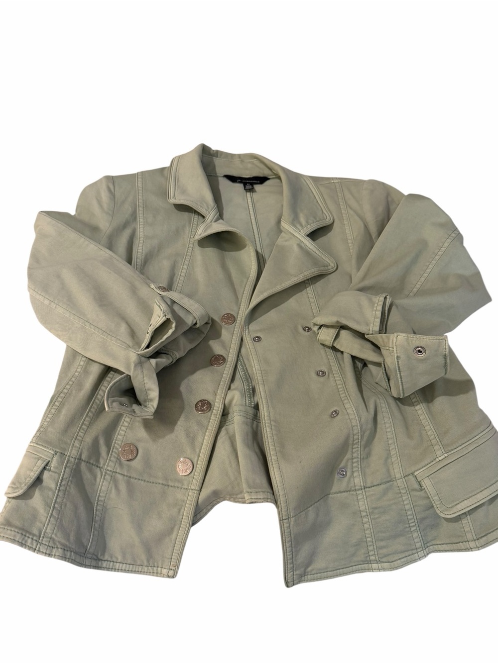 WHBM Size 12 Sage Green Military Peplum Jacket Blazer